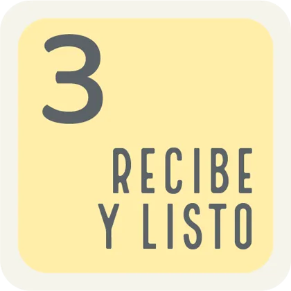 Paso 3: recibe y listo